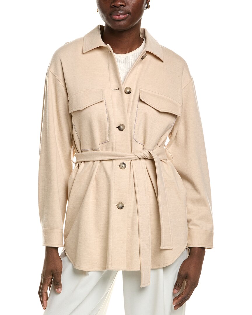 

Пальто из шерстяной смеси Peserico, белый