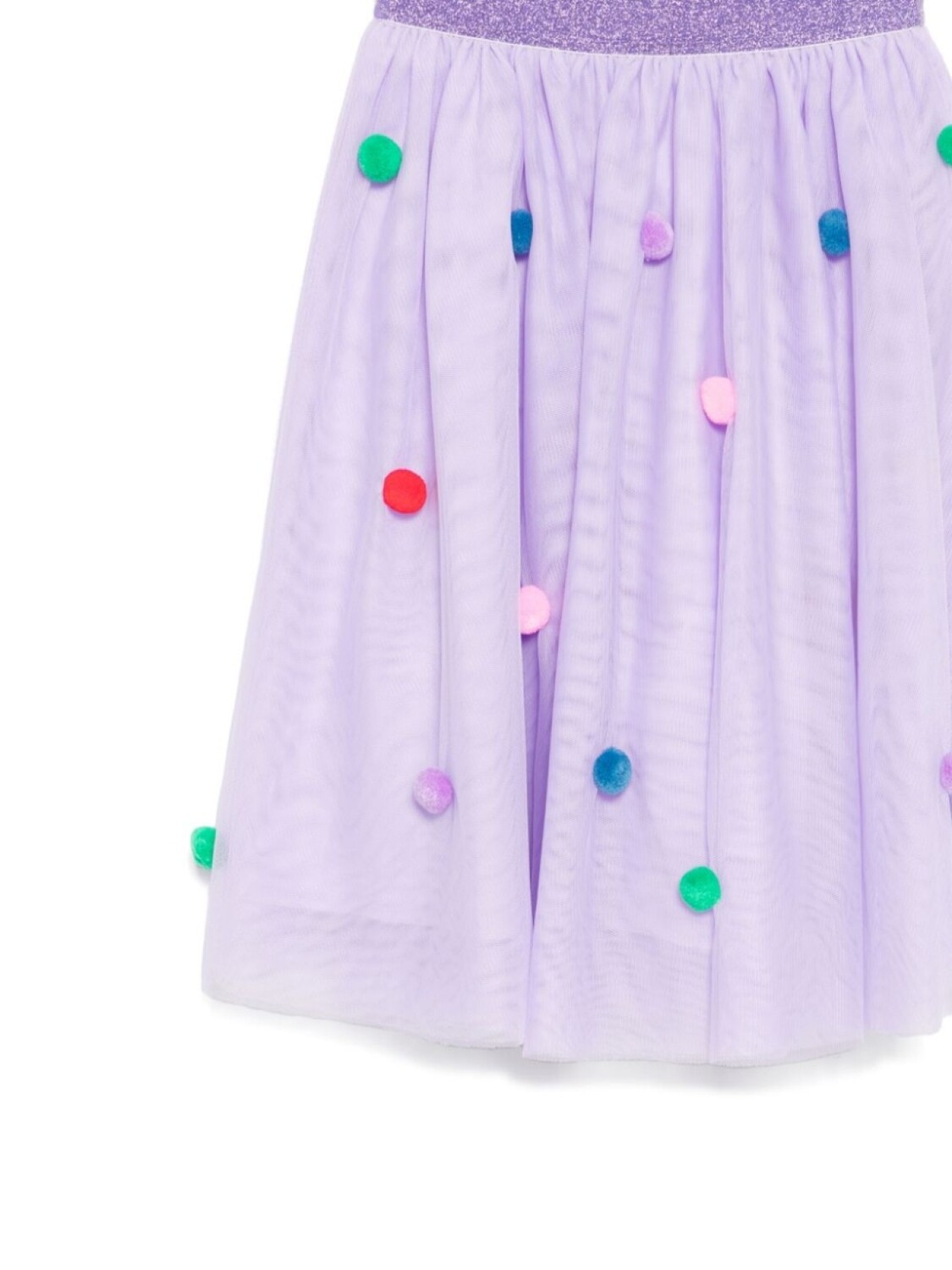 Stella McCartney Kids юбка с помпонами, фиолетовый — фото 3