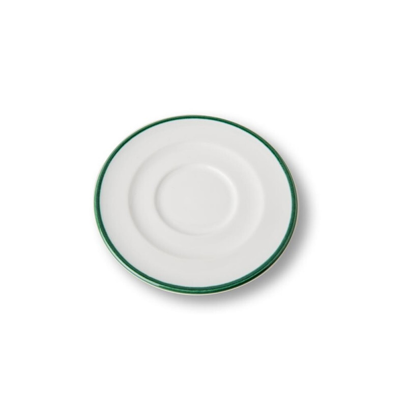 

Блюдце для капучино с зеленым краем Gourmet d: 14 см Gmundner Keramik, белый/зеленый