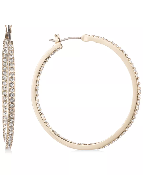 

Серьги-Кольца среднего размера с паве 1-1/4 дюйма Givenchy, gold