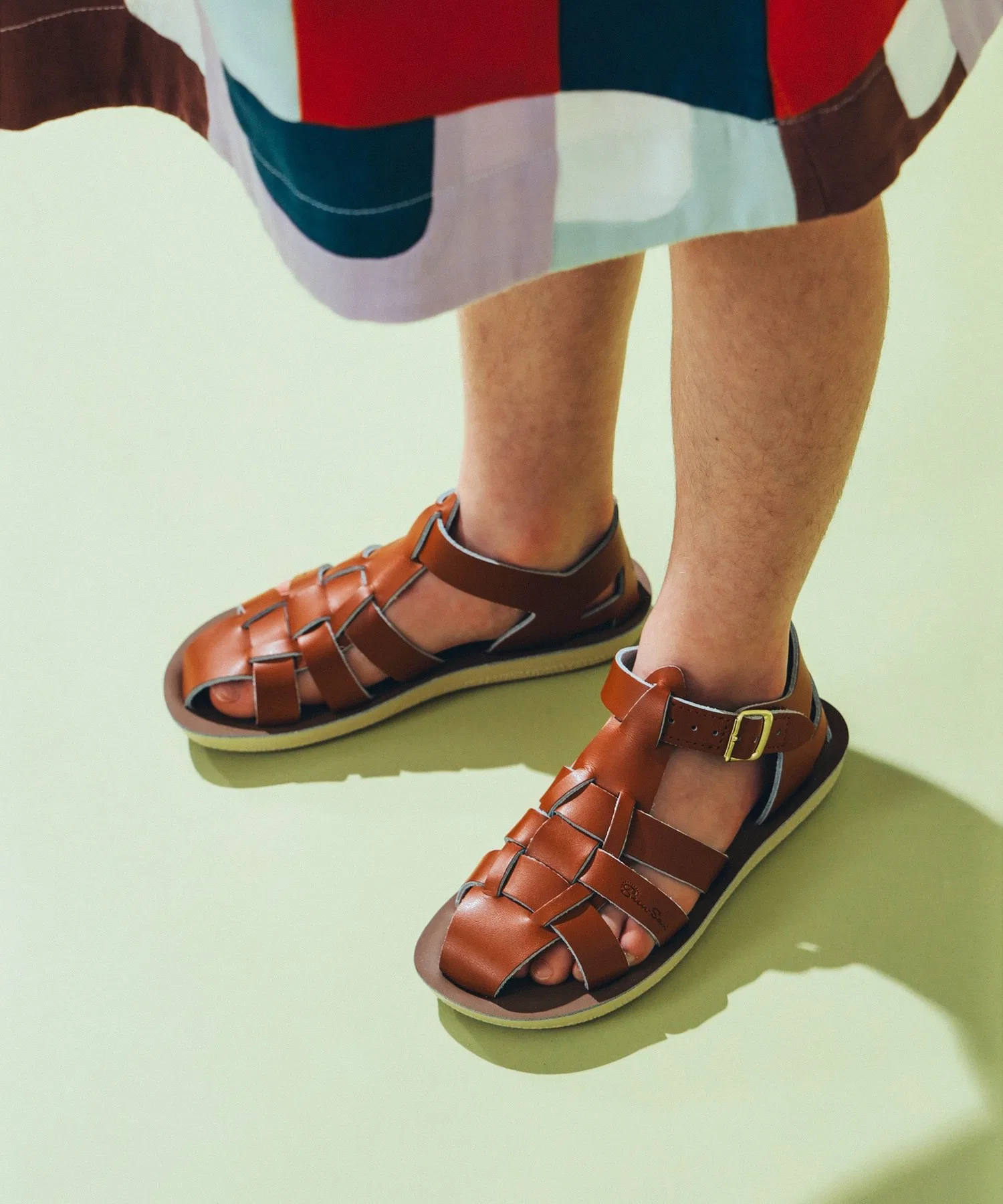 Детские кожаные сандалии Salt Water Sandals Shark белые — фото 2