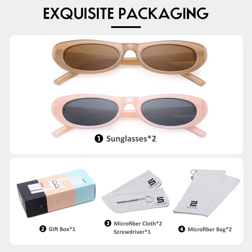 

Солнцезащитные очки SCVGVER, овальные, в стиле 90-х, миниатюрные ретро. UV400. Цвета: прозрачно-коричневые (коричневые линзы), прозрачно-розовые (серые линзы)