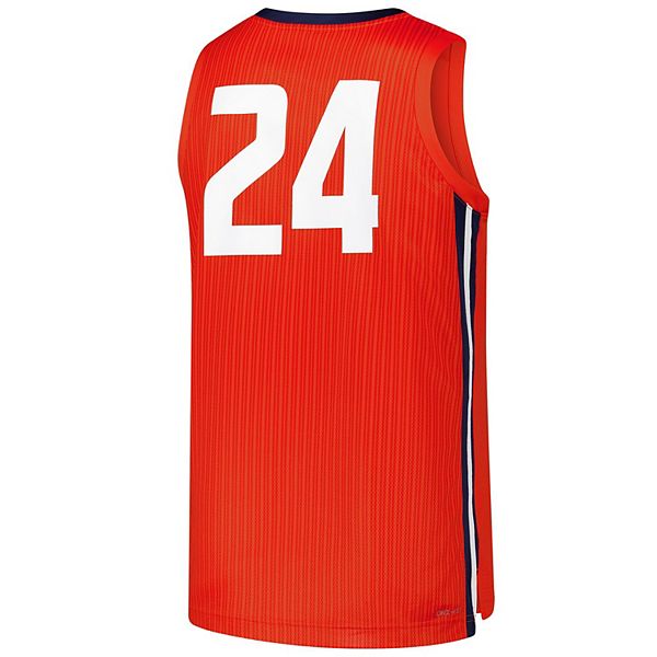 Мужская баскетбольная майка illinois fighting illini #24 оранжевая Nike — фото 4