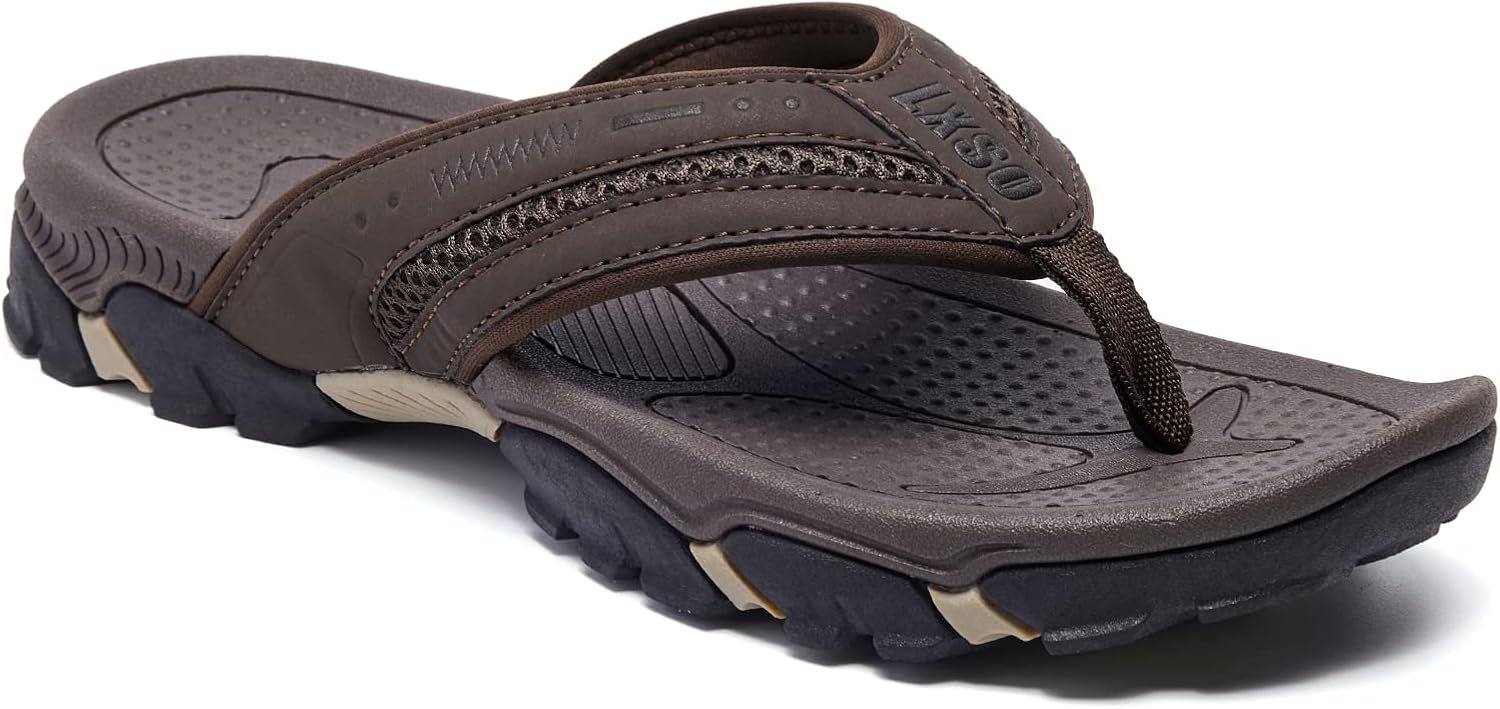 

Мужские пляжные шлепанцы с поддержкой свода, водонепроницаемые тапочки Lxso, коричневый