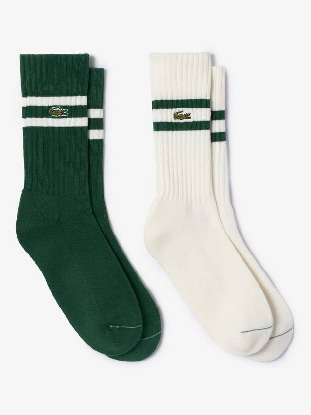 

Носки для экипажа в жаккардовую полоску Lacoste, цвет Green Mid
