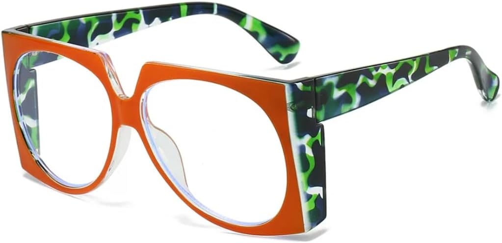 

Винтажные большие солнцезащитные очки неправильной формы для женщин и мужчин, панк-стиль, большие оправы, роскошные, с защитой от УФ-излучения UV400 HHZZYVY, Orange Clear