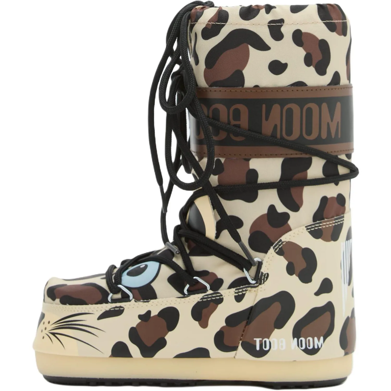 Moon Boot Детские ботинки Icon Junior из коровьей кожи бежево-коричневые