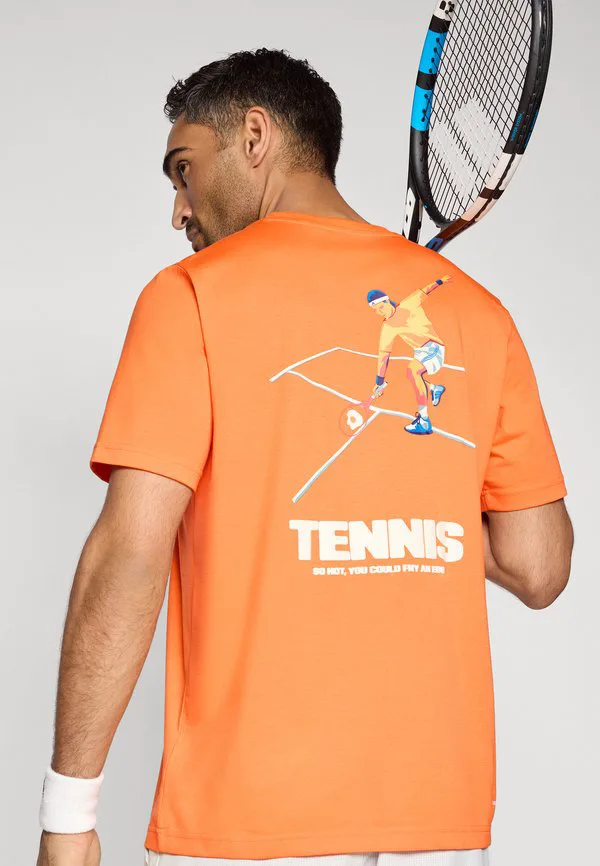 Футболка с принтом "горячее яйцо" (спортивная) Adidas Performance, Pure Orange — фото 4