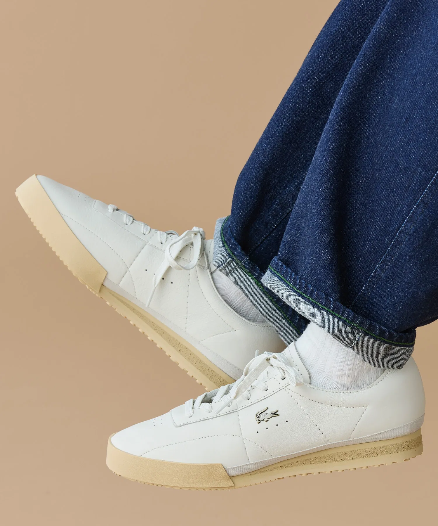 Мужские кроссовки LACOSTE AURA 225 из кожи белые