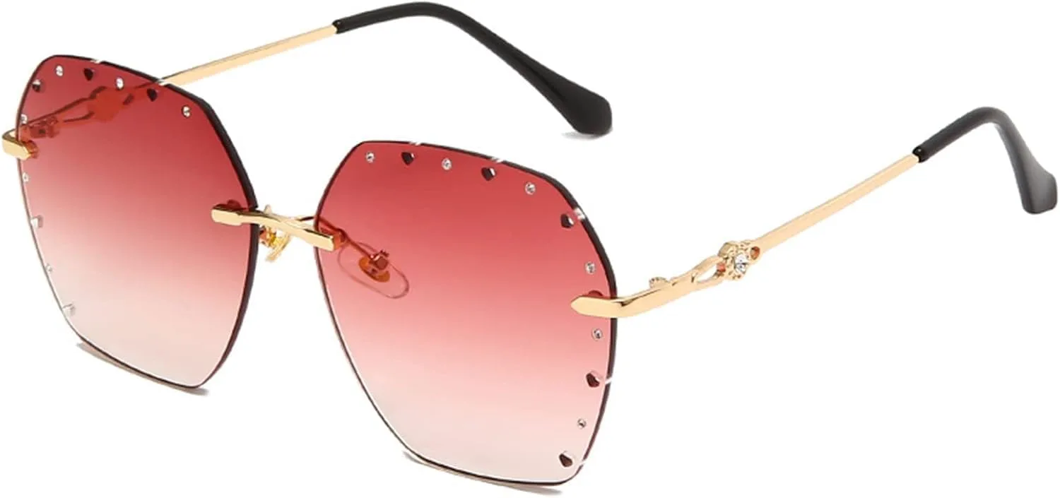 

Модные женские солнцезащитные очки 2026 года с металлическим покрытием и бриллиантами, декоративные, для отдыха на природе (Цвет: G, Размер: Средний) MTZJH, One Color