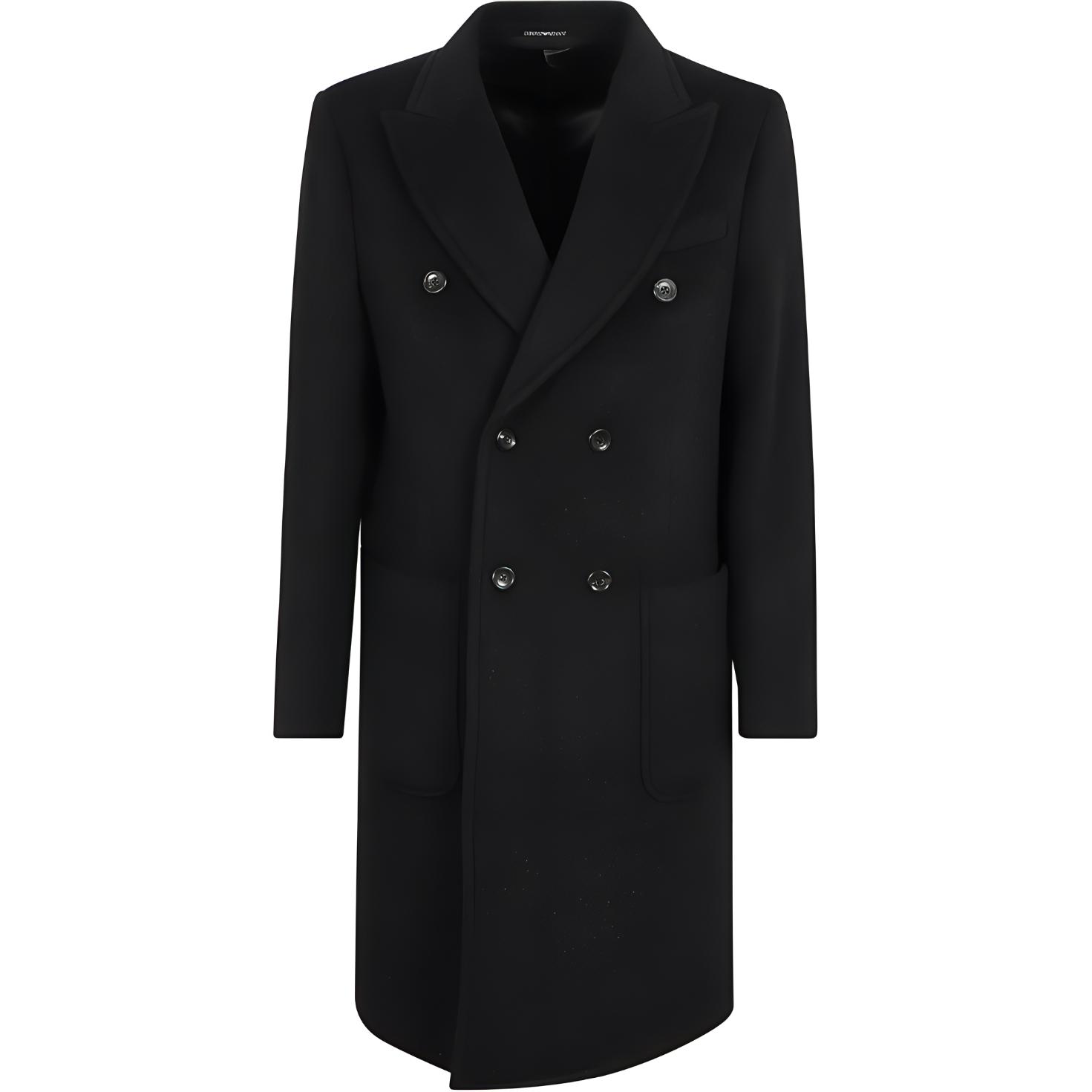 

Двубортное пальто EMPORIO ARMANI, черный