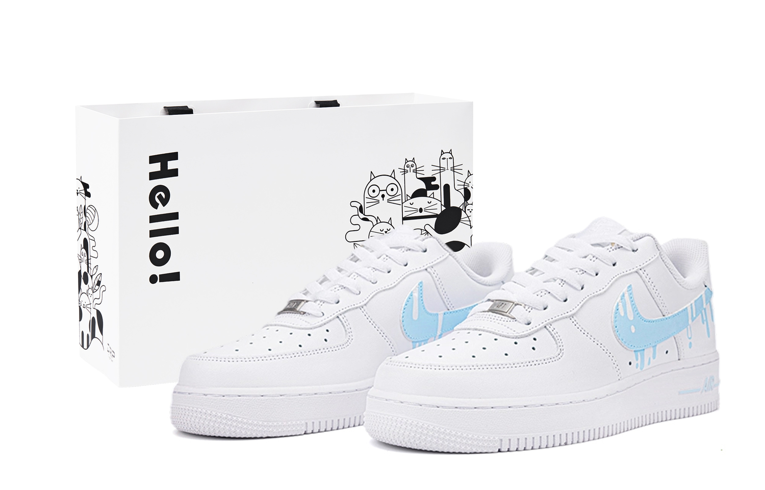 

Кроссовки Nike Air Force 1 Low Top Skateboard мужские бело-синие