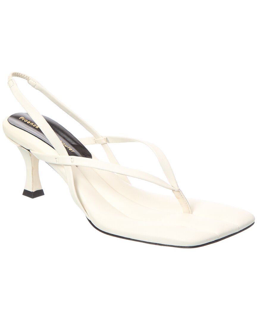 Proenza Schouler Leather Slingback Sandal, белый