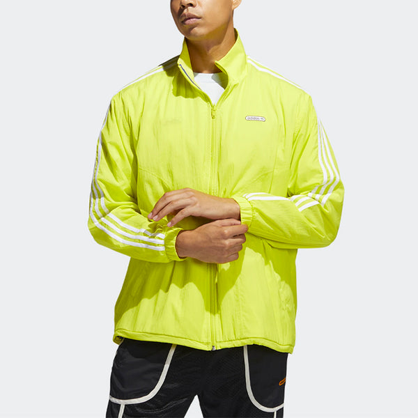 Куртка originals reverse tt casual sports reversible stand collar zipper jacket yellow green Adidas, желтый — фото 3