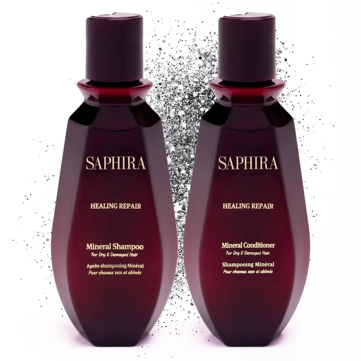 Saphira Professional шампунь и кондиционер дуэт - система ухода за волосами с минералами Мертвого моря для увлажнения, восстановления и гладкого блеска 89 мл (2 шт.)
