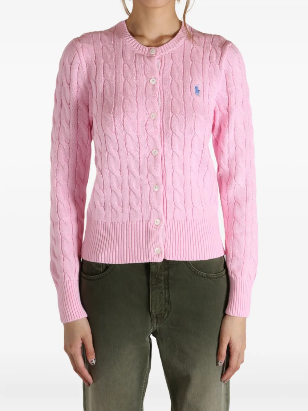 Кардиган фактурной вязки POLO RALPH LAUREN, розовый — фото 2