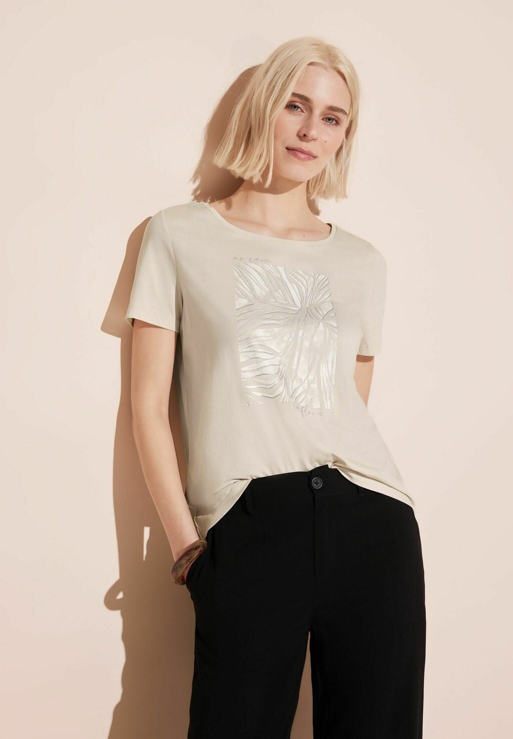 

Принт на футболке Mit Folienprint Street One, бежево-пестрый