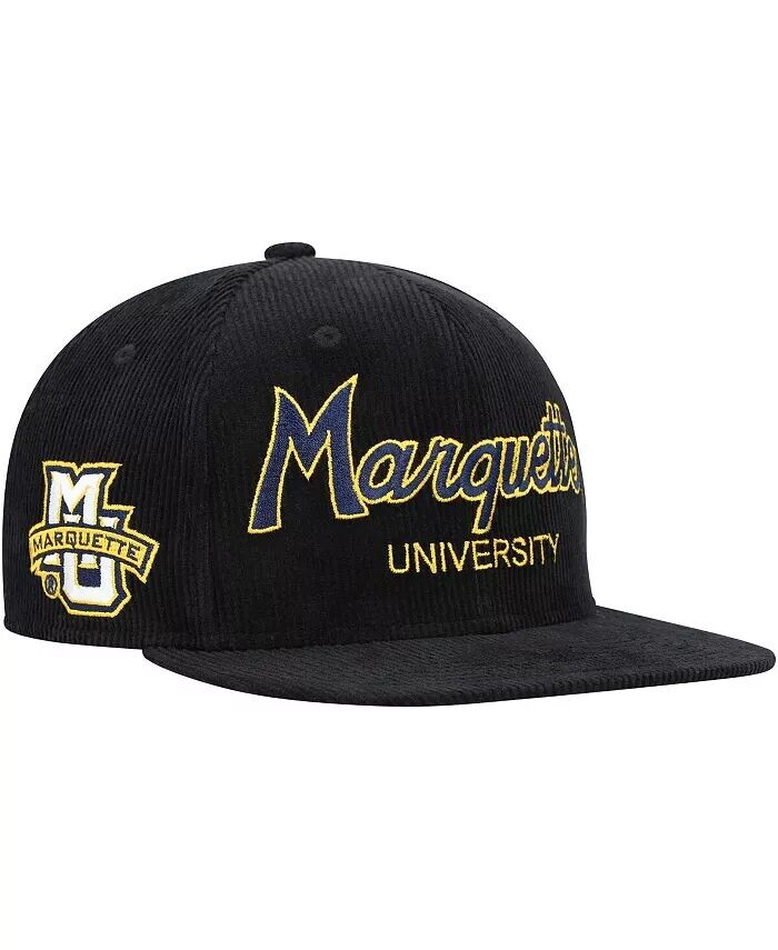 

Черная вельветовая шляпа с надписью Big Boys Marquette Golden Eagles Snapback Mitchell & Ness