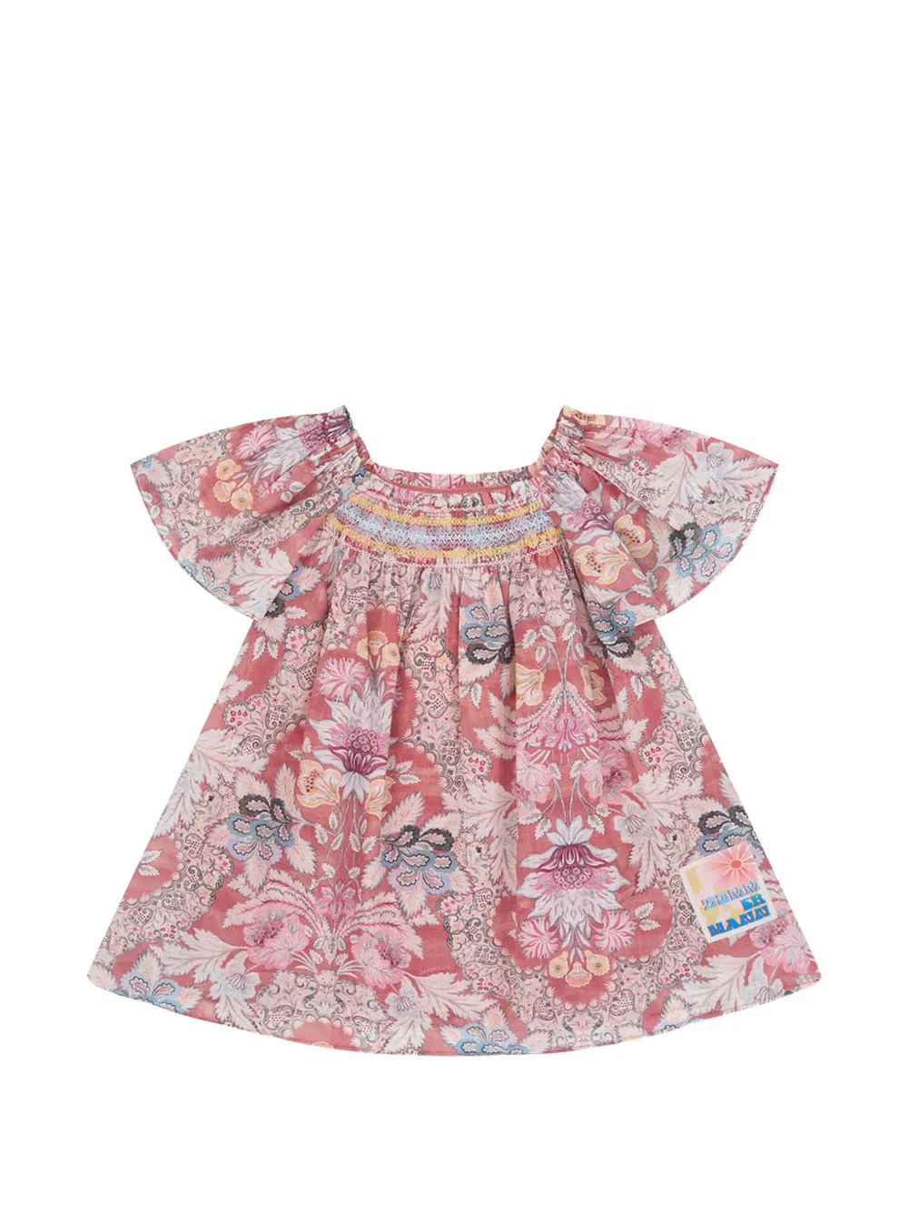 Платье с цветочным принтом daylight ZIMMERMANN Kids, розовый — фото 2