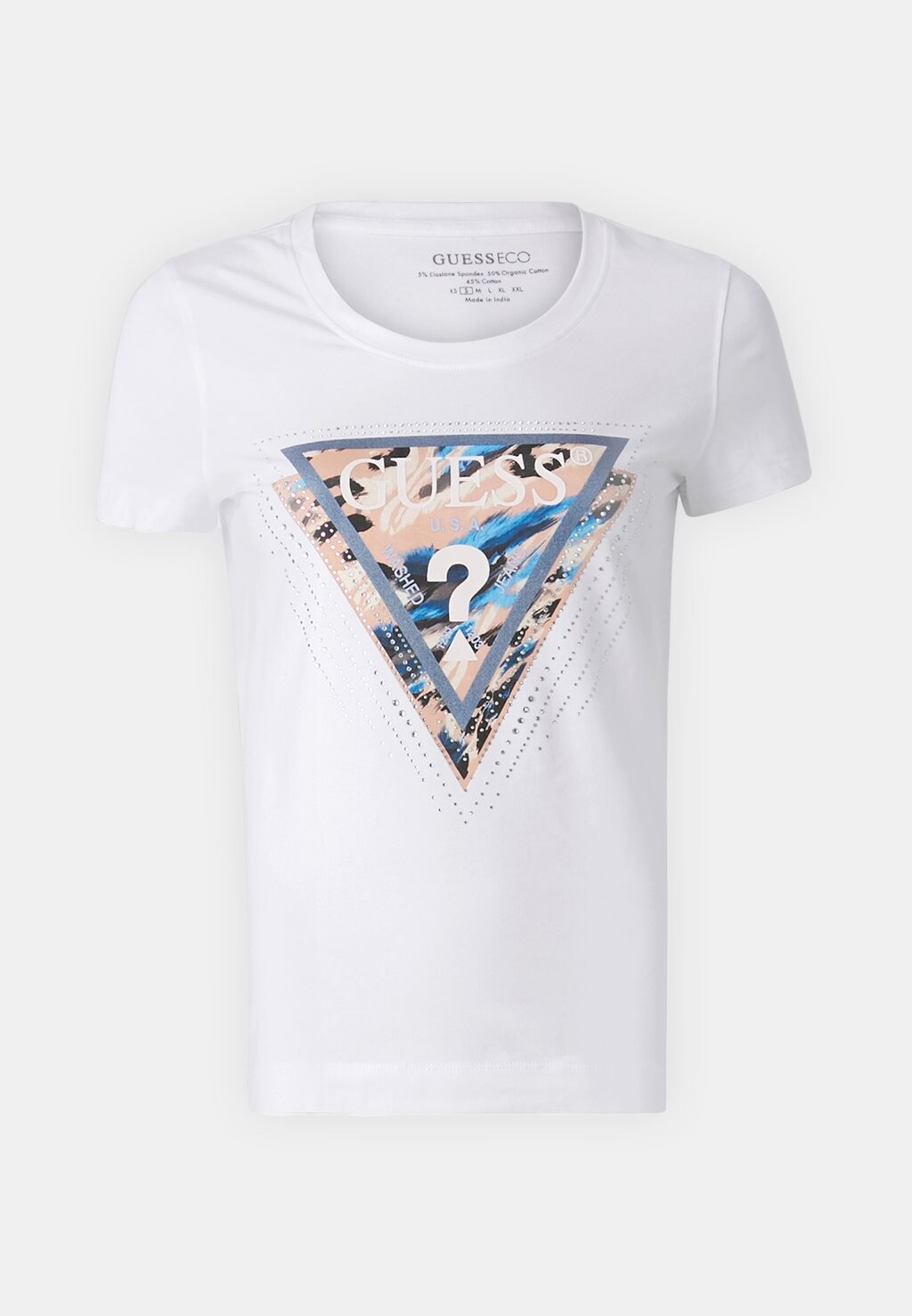 

Принт на футболке LEO TRIANGLE TEE Guess, белый