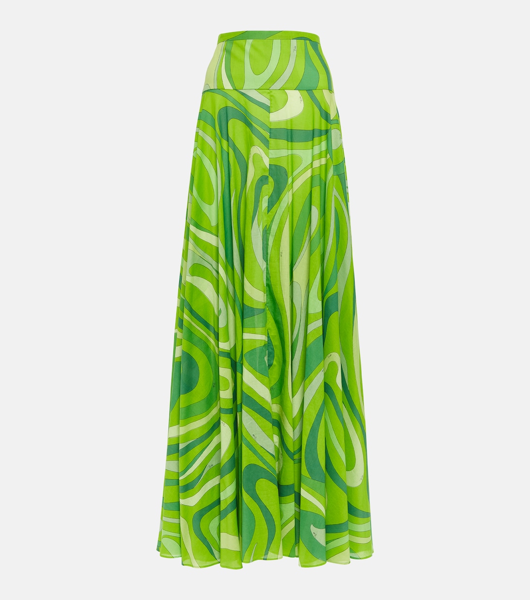 

Мармо плиссированная хлопковая муслиновая юбка макси Pucci, Verde