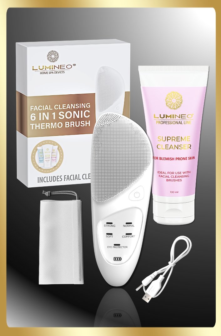 

Lumineo, Щетка для лица Lumineo Sonic Pearl + гель для проблемной кожи