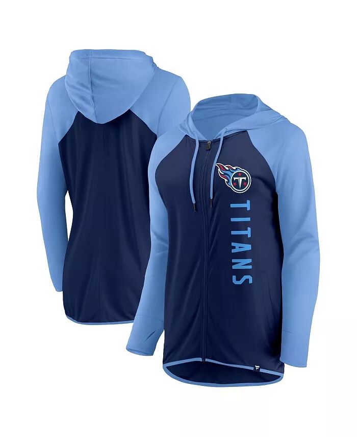 

Женская темно-синяя, светло-голубая толстовка с капюшоном Tennessee Titans Forever Fan Full-Zip Fanatics