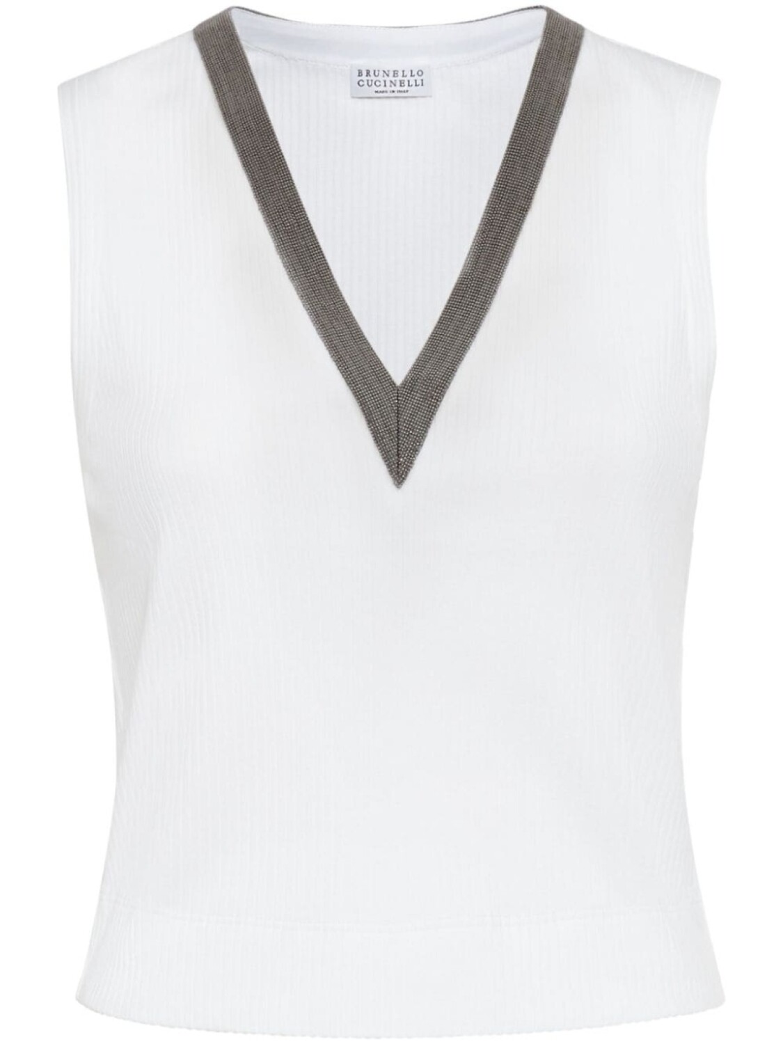 

Brunello Cucinelli топ с декором Monili, белый