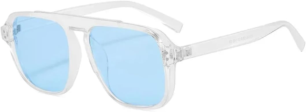 

Солнцезащитные очки с защитой UV400 | Черно-желтые заклепки в стиле панк | Для женщин и мужчин | Для занятий спортом на открытом воздухе и вождения DSVIGF, Transparent Blue