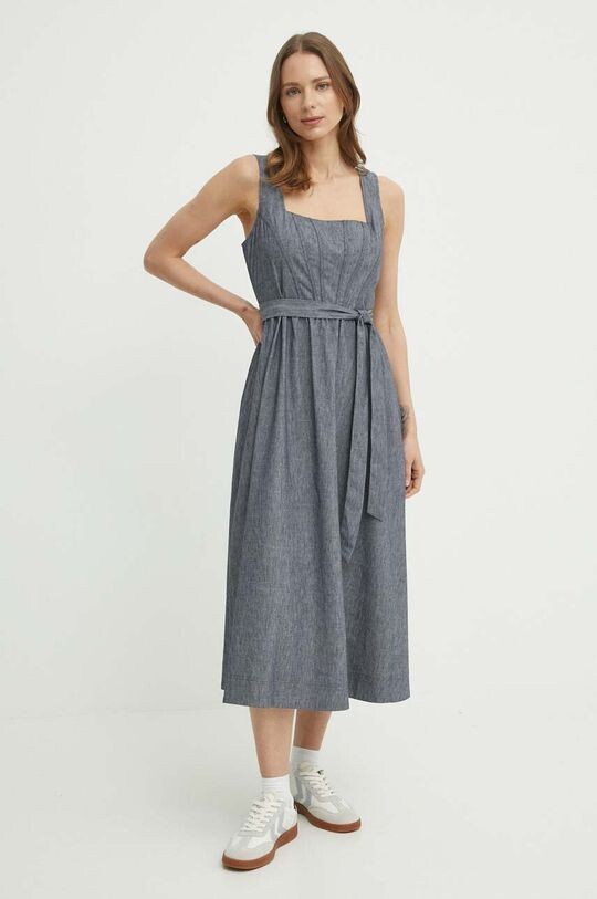 

Платье из смесового льна Dkny, серый