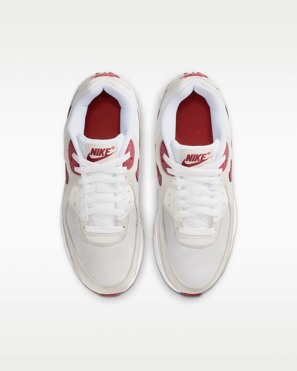 Кроссовки Nike Air Max 90 SE для детей, White/Light Bone/Summit White/Team Crimson — фото 4