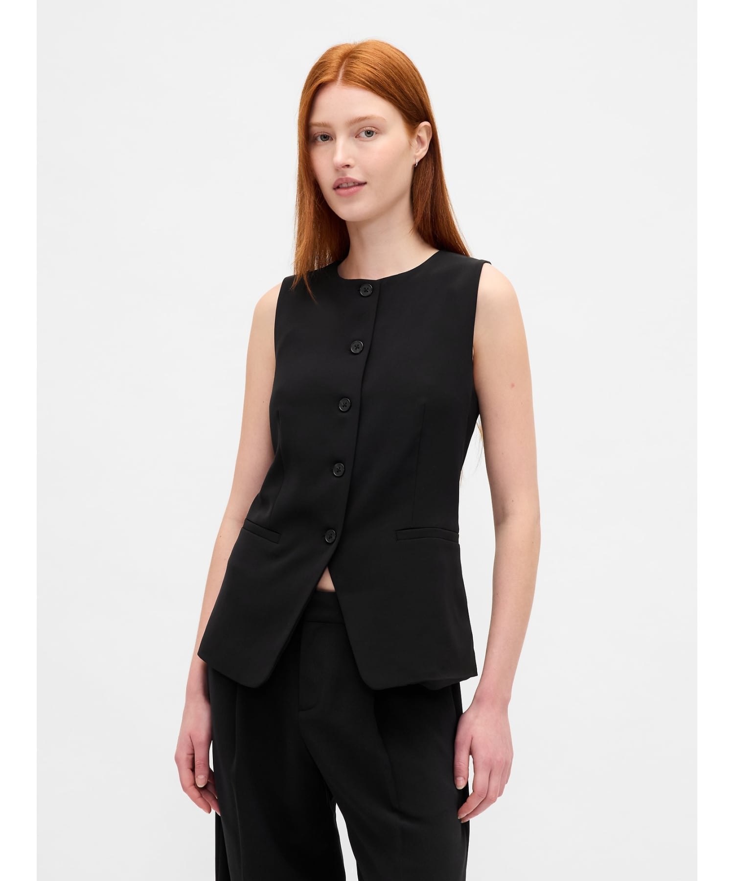 (W) Жилет с высоким воротником GAP, TRUE_BLACK