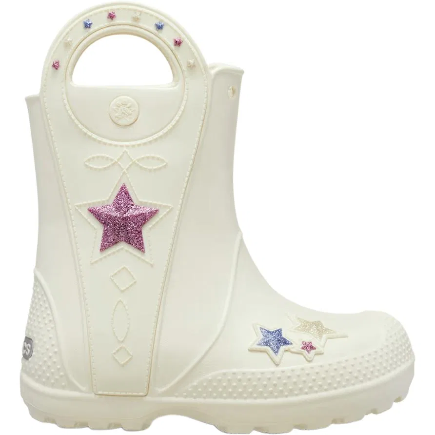 Детские дождевые сапоги Handle It Waterproof High Top Crocs бежевые — фото 3