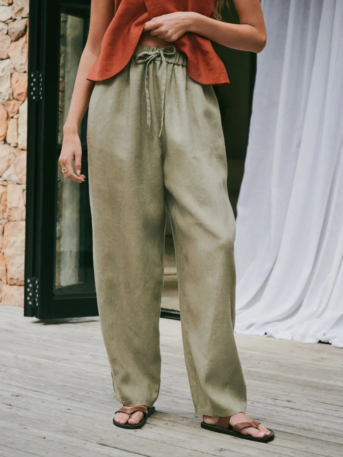 Свободные брюки 'N. Premium' Next, Khaki — фото 2