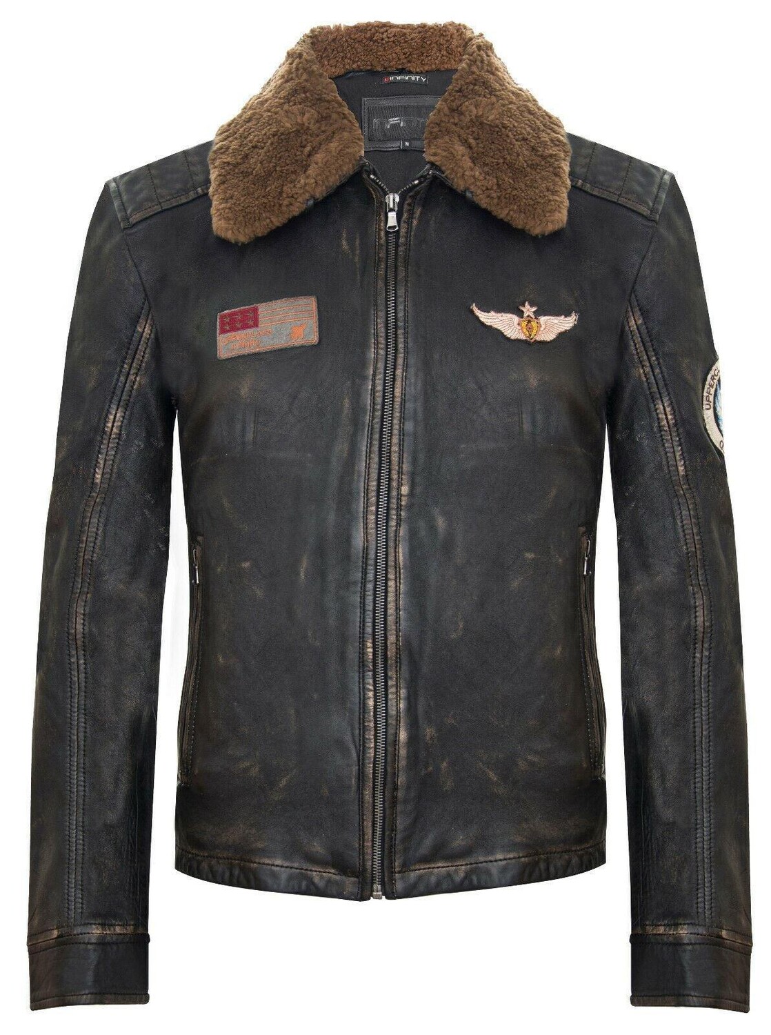 

Кожаный бомбер-тунис с логотипом Vintage Infinity Leather, черный, Коричневый, Кожаный бомбер-тунис с логотипом Vintage Infinity Leather, черный