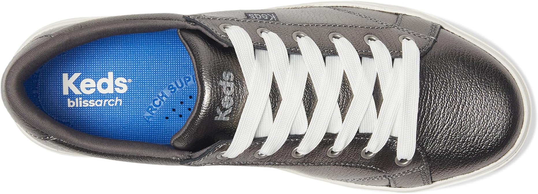 Кроссовки Keds Park Lace Up, цвет Gunmetal Metallic Leather — фото 2