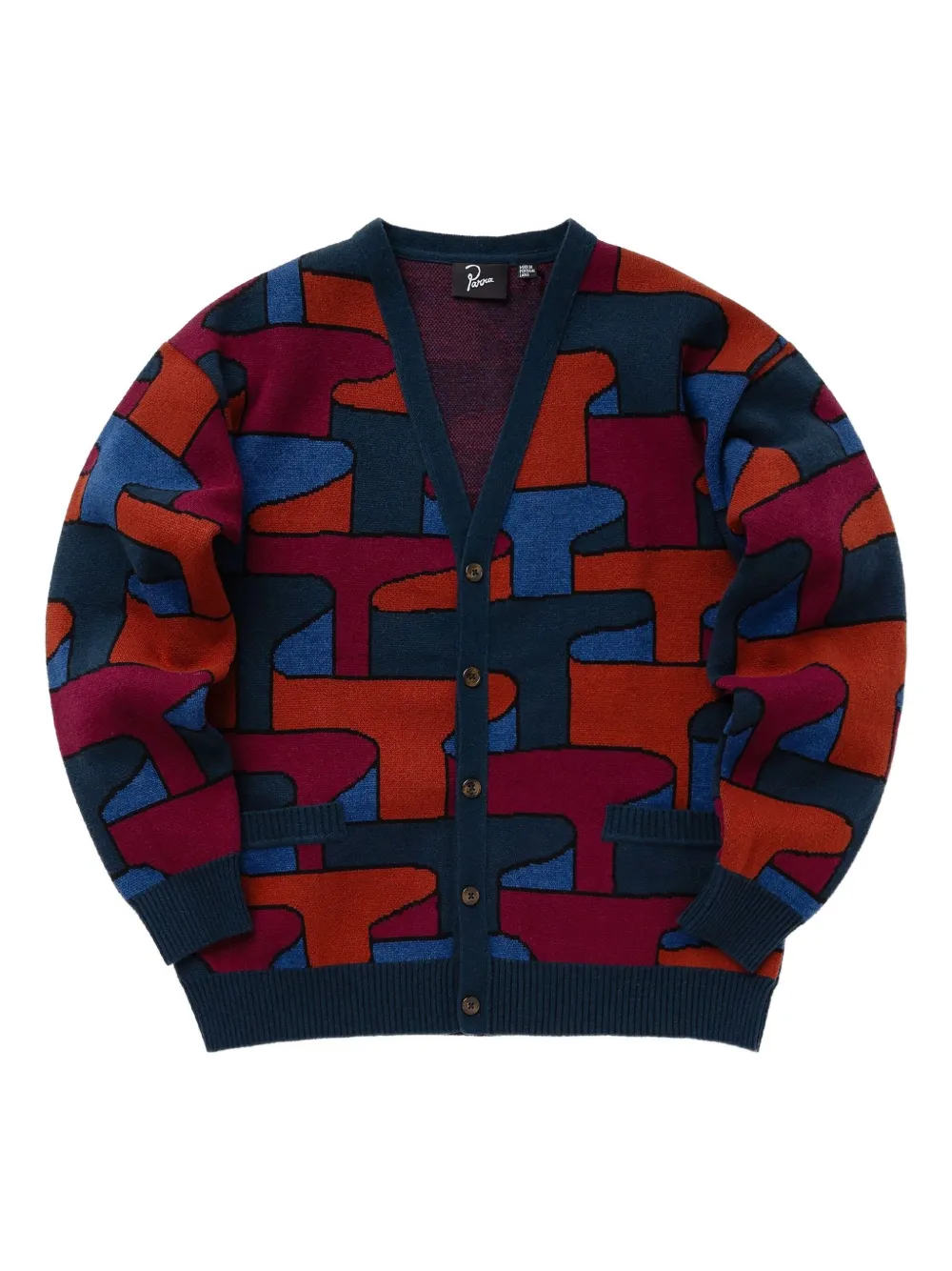 

Кардиган на пуговицах с абстрактным узором BY PARRA, красный