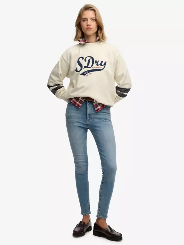Свободная толстовка Varsity Script, кремового цвета Superdry — фото 3