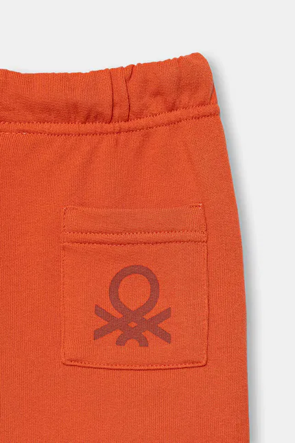 Шорты хлопковые повседневные United Colors of Benetton, оранжевый — фото 3