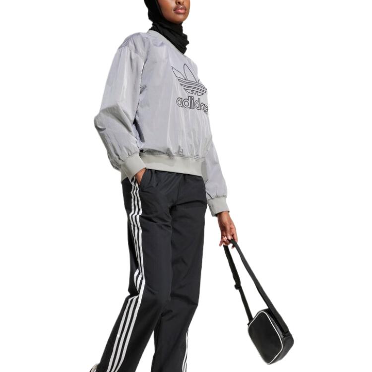 Толстовка SS25 женская Pure Ice Gray Adidas Originals, серый — фото 4