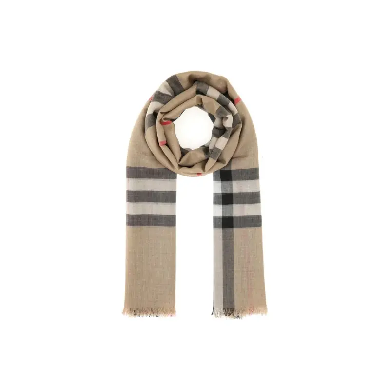 

Шарф вязаный Burberry Check Printed, юежевый