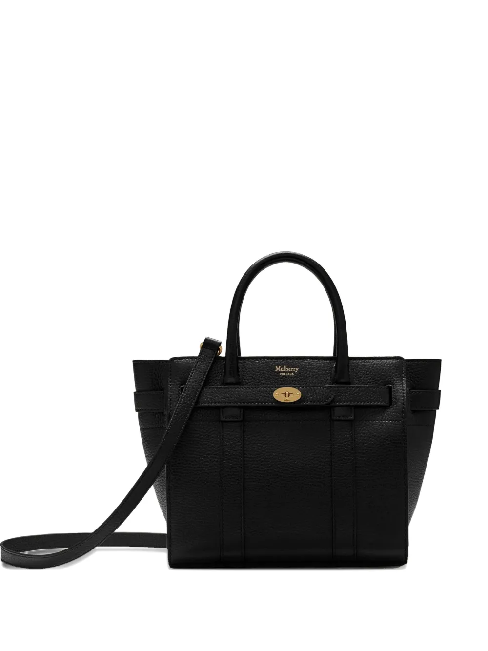 

Мини-сумка через плечо из зернистой кожи Bayswater Mulberry, черный