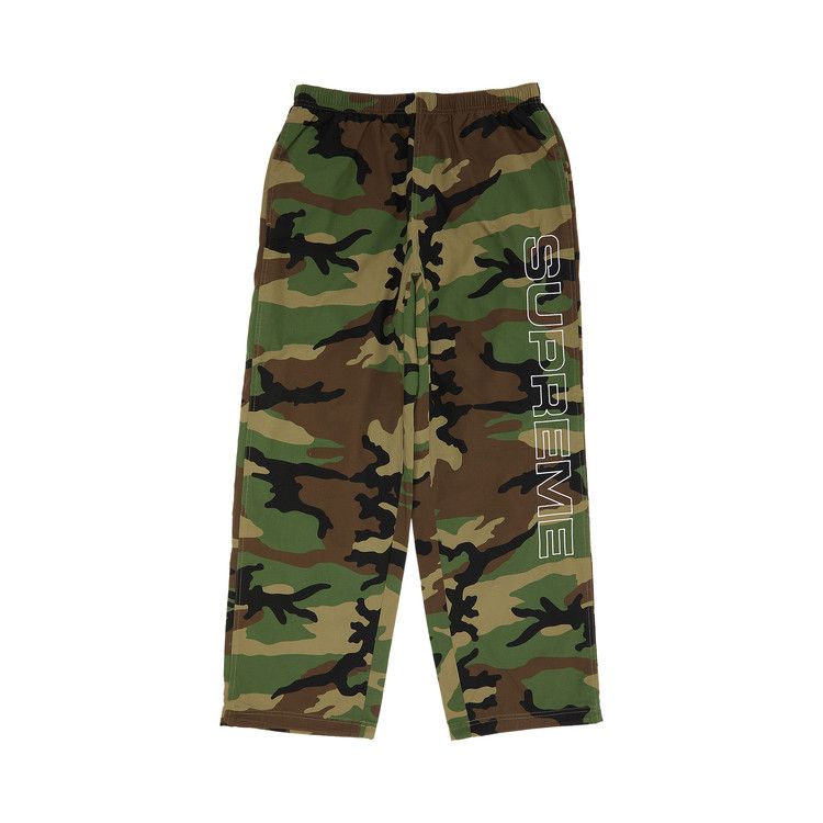 

Брюки Supreme Spellout Embroidered Ripstop Track Pant, Woodland Camo