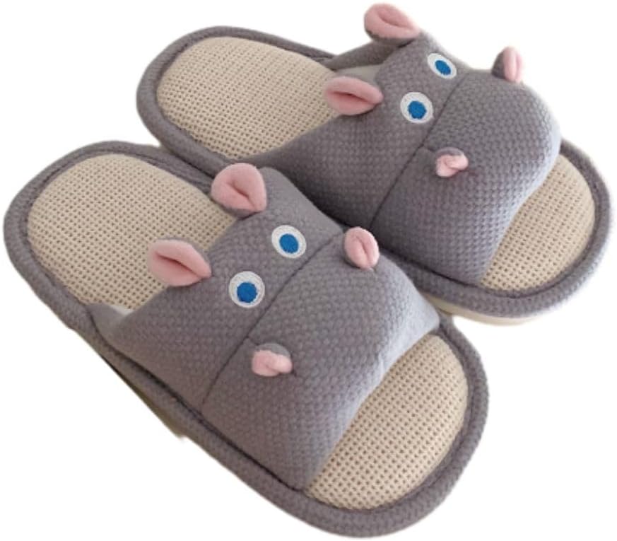 

Домашние тапочки irLocy для женщин и мужчин, милые тапочки с животными, унисекс, пляжные шлепанцы, тапочки с бегемотом, серый