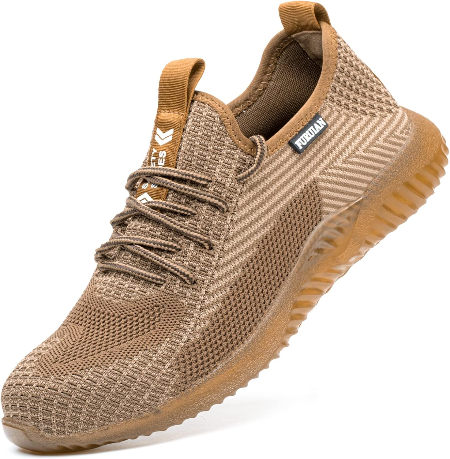 

Мужские и женские рабочие ботинки Furuian со стальным носком, удобные, нескользящие, защитные, со стальным носком, для промышленного, складского и строительного применения, коричневый