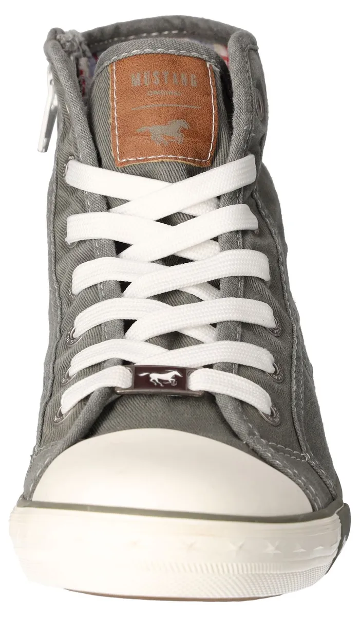 Кроссовки Mustang Shoes "Высокие кроссовки, повседневная обувь", высокие кроссовки, туфли на шнуровке с этикеткой на подошве, хаки — фото 4