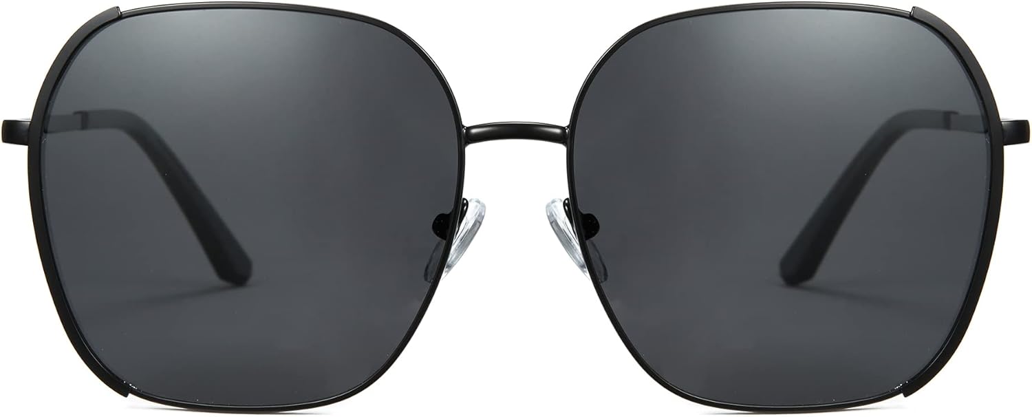 

Солнцезащитные очки Cyxus Half Rimless polygon для женщин, модные квадратные очки без оправы для мужчин, сверхлегкие, с защитой от УФ-излучения UV400, артикул 1075B02, 4-black Frame Grey Lens 1075