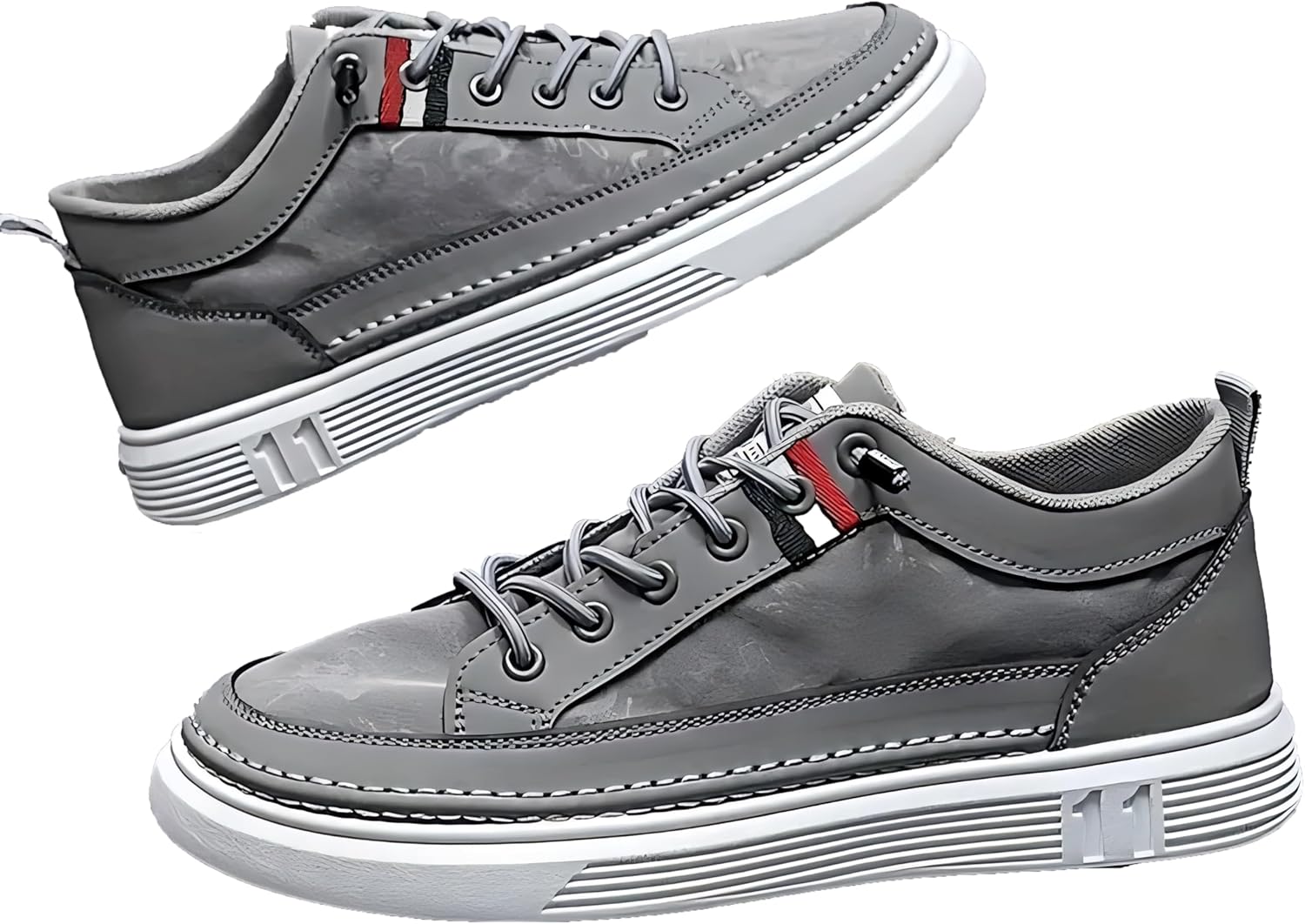 

Мужские кроссовки из сплошного PU, с шнуровкой, удобные, нескользящие, уличного стиля, для всех сезонов и занятий на открытом воздухе Hoalox, серый