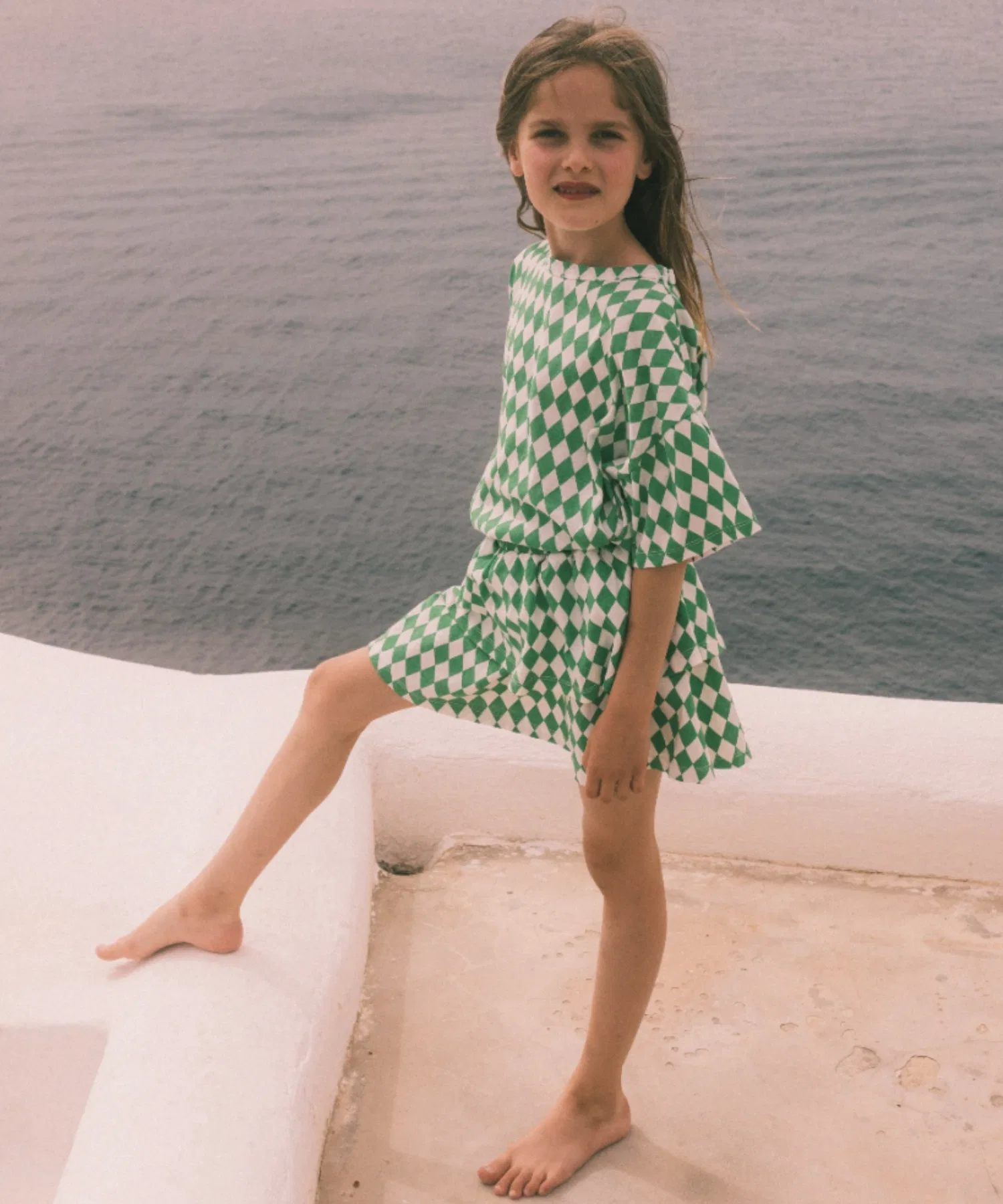 Детская футболка We are Kids Dylan Green Diamonds зелёная