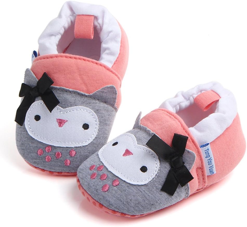 

Милые детские тапочки для новорожденных и малышей, для мальчиков и девочек, с мультяшными рисунками, мягкие, с нескользящей подошвой, носимые дома, как носки, с животными, для первого шага Sawimlgy, розовый